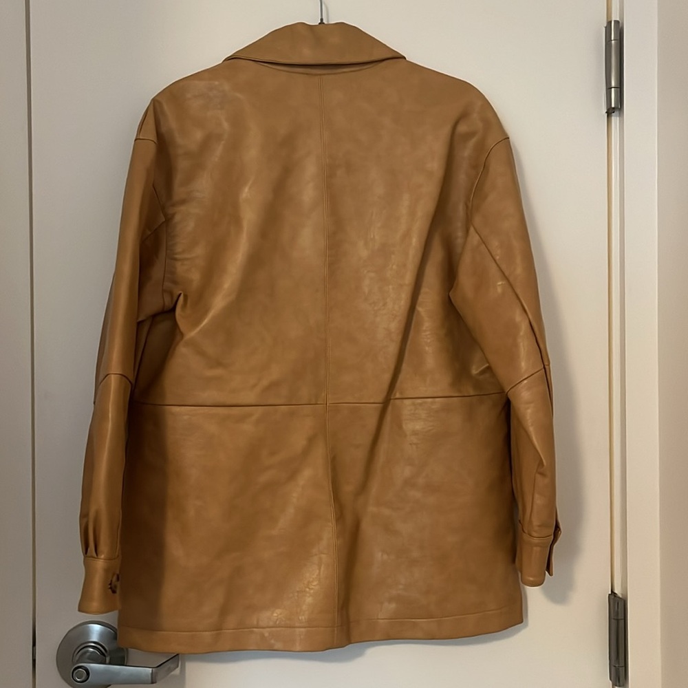 Levi’s Faux Leather Vintage Blazer Jacket Tan szXS - Picture 6 of 6